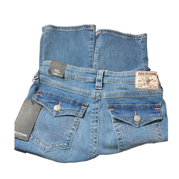 True Religion Womens Billie Mid Rise Whiskered Straight Leg Jeans Sz 30 New - Picture 4 of 11